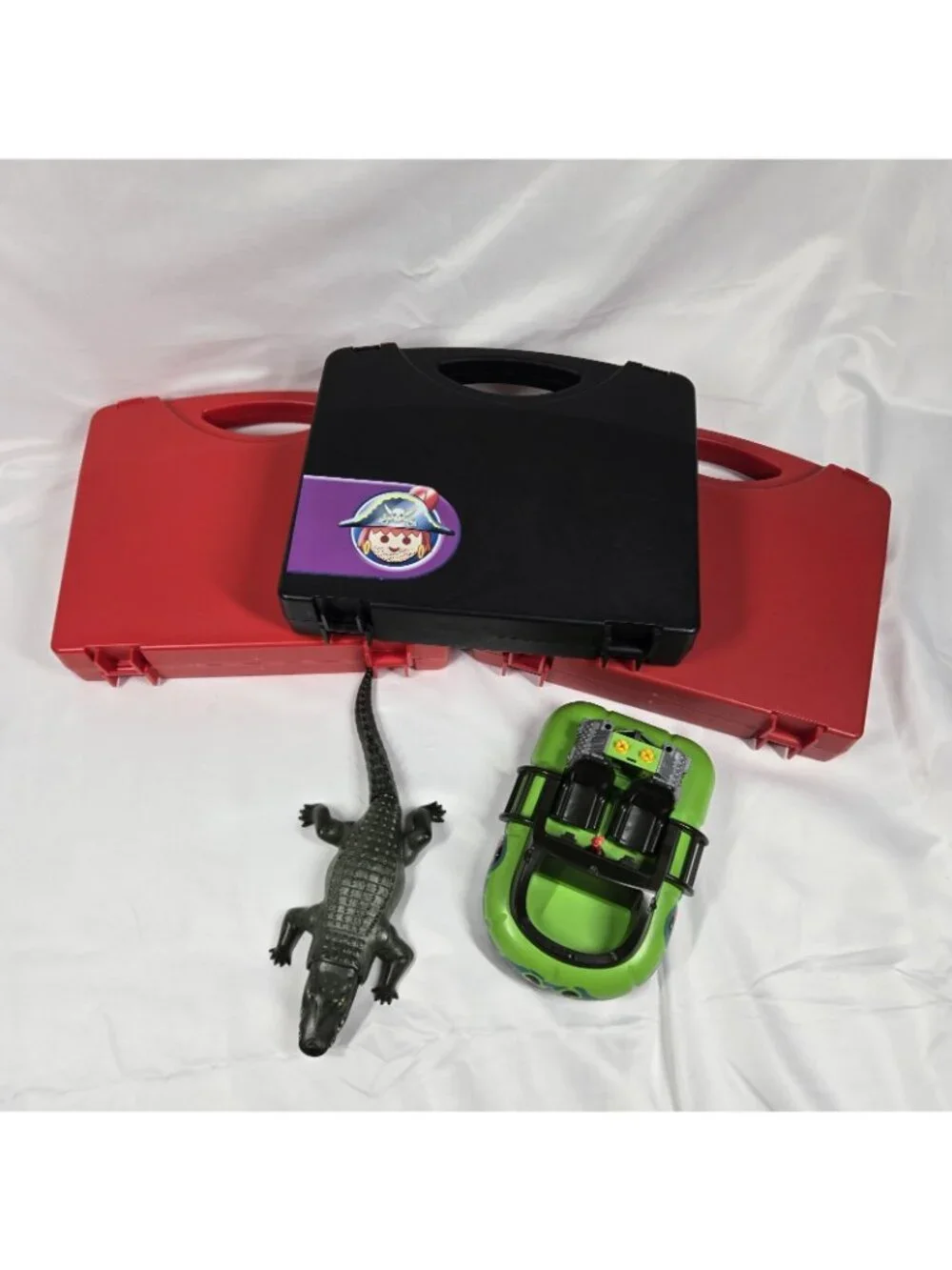 Playmobil Lot Carry Case, Pirates, Christmas, First Responder Alligator, Raft